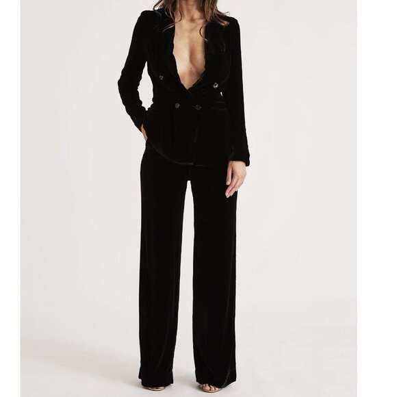 Sleeping with Jacques Velvet Bottoms in Black 1 Small - Picture 3 of 6